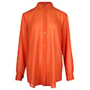 Camisa de botão transparente Acne Studios em poliéster laranja