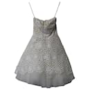 Oscar De La Renta Bridal Laser Cut Short Balloon Tulle Dress in White Nylon Polyester - Oscar de la Renta