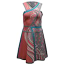 Herve Leger Eriko Tidal Wave Jacquard-Kleid aus mehrfarbig bedrucktem Rayon