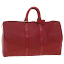 Louis Vuitton Epi Keepall 45 Bolso Boston Rojo M42977 Autenticación LV S164