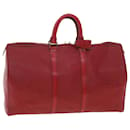 Louis Vuitton Epi Keepall 45 Boston Tasche Rot M42977 LV Auth S164