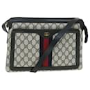 GUCCI GG Canvas Sherry Line Shoulder Bag PVC Leather Gray Red Navy Auth yk6173b - Gucci