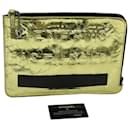 CHANEL Clutch Bag Metallic Leather Gold A82164 CC Auth 38172 - Chanel