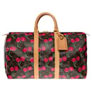 Keepall travel bag 45 cherry in brown canvas -101062 - Louis Vuitton