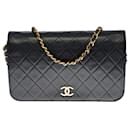 CHANEL CLASSIC FULL FLAP CROSSBODY BAG IN BLACK QUILTED LEATHER -100425 - Chanel