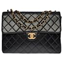CHANEL TIMELESS JUMBO SINGLE FLAP BAG CROSSBODY BAG IN BLACK QUILTED LAMB LEATHER - 100405 - Chanel