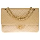 Chanel Timeless shoulder bag/CLASSIC lined FLAP IN BEIGE QUILTED LEATHER - 1212621321