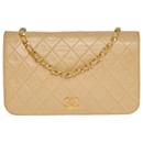 CLASSIC FULL FLAP CROSSBODY BAG IN BEIGE QUILTED LEATHER-1212021370 - Chanel