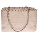 CHANEL MINI TOTE BAG IN POWDER PINK QUILTED LAMB LEATHER -100421 - Chanel