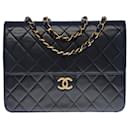 CHANEL CLASSIC FLAP BAG CROSSBODY BAG IN BLACK QUILTED LAMB LEATHER -100519 - Chanel