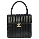 RARE CHANEL MINI CLASSIQUE FLAP BAG CROSSBODY BAG IN BLACK QUILTED LAMB LEATHER -100538 - Chanel