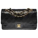 CHANEL TIMELESS MEDIUM lined FLAP CROSSBODY BAG IN BLACK QUILTED LAMB LEATHER - 100309 - Chanel