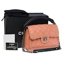 CHANEL CLASSIC FLAP BAG CROSSBODY BAG IN PINK QUILTED LAMB LEATHER -100866 - Chanel