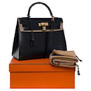Hermes Kelly bag 32 in black leather - 101117 - Hermès