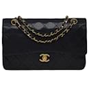 CHANEL TIMELESS MEDIUM lined FLAP CROSSBODY BAG IN BLACK QUILTED LAMB LEATHER - 100586 - Chanel