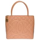 CHANEL MEDALLION SHOPPING BAG IN SALMON QUILTED CAVIAR LEATHER100733 - Chanel
