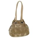 Christian Dior Lady Dior Canage Shoulder Bag Nylon Beige 03-BM-0027 Auth bs4473