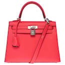 KELLY HANDBAG 25 texas pink epsom shoulder strap-101134 - Hermès