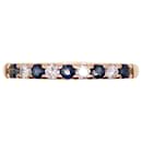 Yellow gold ring 750%o sapphire and diamond half wedding ring - Autre Marque