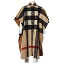 beautiful camel reversible poncho cape Burberry nova check coat new with tags 100% original sold with Beige hanger cover