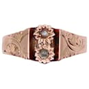 Anello con perle fini in oro rosa 750%o Periodo di Napoleone III - Autre Marque