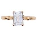 Ring set with a yellow gold aquamarine 750%O - Autre Marque
