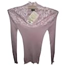 OSCALITO - PINK LONG SLEEVE TOP NEW WOOL SILK - Autre Marque