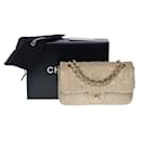 Sac CHANEL Timeless/Classique en Coton Beige - 101128 - Chanel