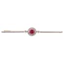 Art Deco brooch set with a white gold and yellow gold synthetic ruby 750%O - Autre Marque
