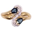 Toi&Moi ring sapphires and diamonds yellow gold 750%O - Autre Marque