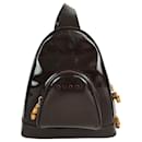 Bamboo backpack in brown patent leather - Gucci