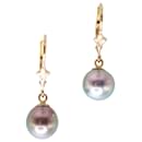 Lever-back earrings with Tahitian pearls in yellow gold 750%O - Autre Marque