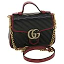 GUCCI GG Marmont Hand Bag Leather 2way Black 583571 Auth yk6261 - Gucci