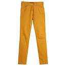 Balenciaga Pantalon Slim Fit en Denim de Coton Jaune Orange
