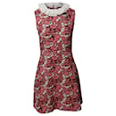 Sandro Frilled Collar Mini Dress in Floral Print Polyester