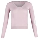 Joseph V-Neck Sweater in Pink Cotton