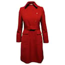 Stella Mccartney Double-Breasted Belted Trench Coat in Red Wool - Stella Mc Cartney