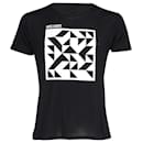 T-shirt Saint Laurent con stampa geometrica in cotone bianco e nero