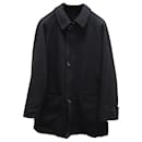 Burberry Single Breasted Coat in Black Wool
