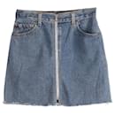 RE/done x Levis Zip Up Mini Skirt in Blue Cotton - Re/Done