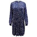 Diane Von Furstenberg Meadow Kleid mit Blumendruck aus blauer Seide
