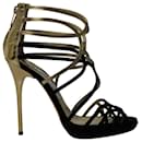 Jimmy Choo Maury Strappy Sandals in Black Suede