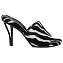 Bottega Veneta Zebra Print Sandals in Black and White Synthetic