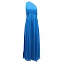 Diane Von Furstenberg Ophelia Ruched Silk Dress in Blue Silk