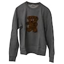 Sandro Sweatshirt with Bear Patch in Grey Cotton