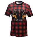 Camiseta con estampado de dóbermann y cabeza forrada a cuadros escoceses de Givenchy en algodón multicolor