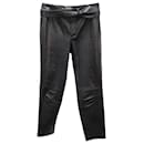 Saint Laurent Pants with Belt in Black Leather