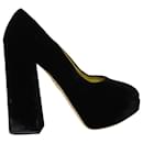 Zapatos de tacón con plataforma Charlotte Olympia en terciopelo negro