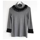 Chanel Vintage Fall 2008  Ruffle Neck Jersey Top