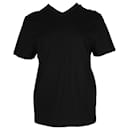 T-Shirt Bottega Veneta a maniche corte con scollo a V in cotone nero